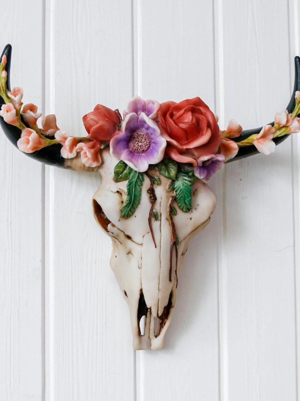 Flower Cow Skull Wall-Decor